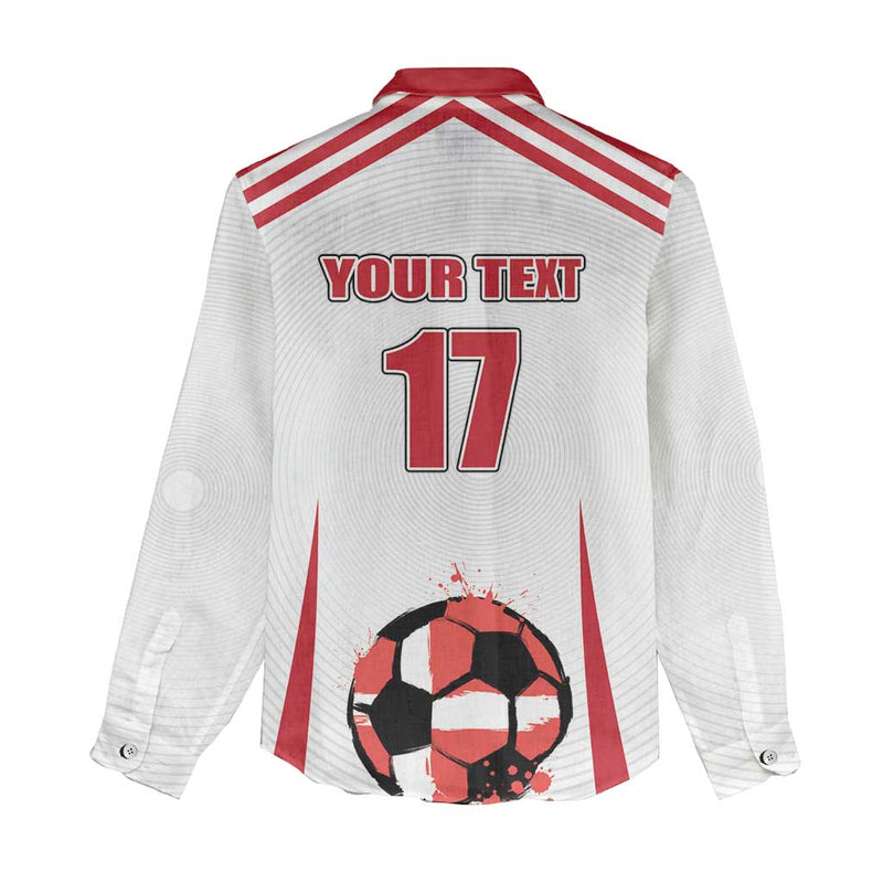 Custom Danmark Football Go Champions Denmark Sporty Style Women Casual Shirt