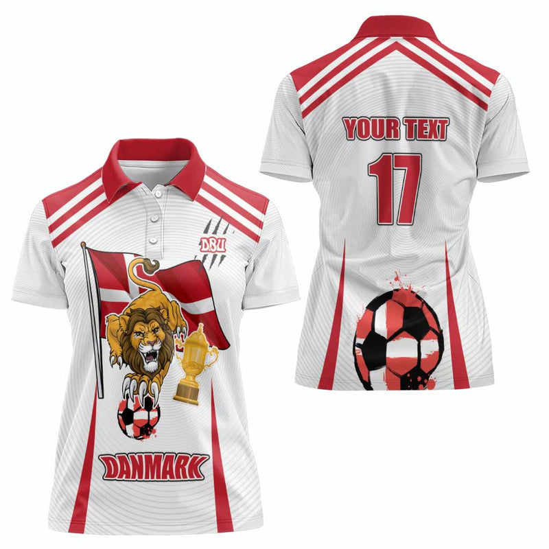 Custom Danmark Football Go Champions Denmark Sporty Style Women Polo Shirt