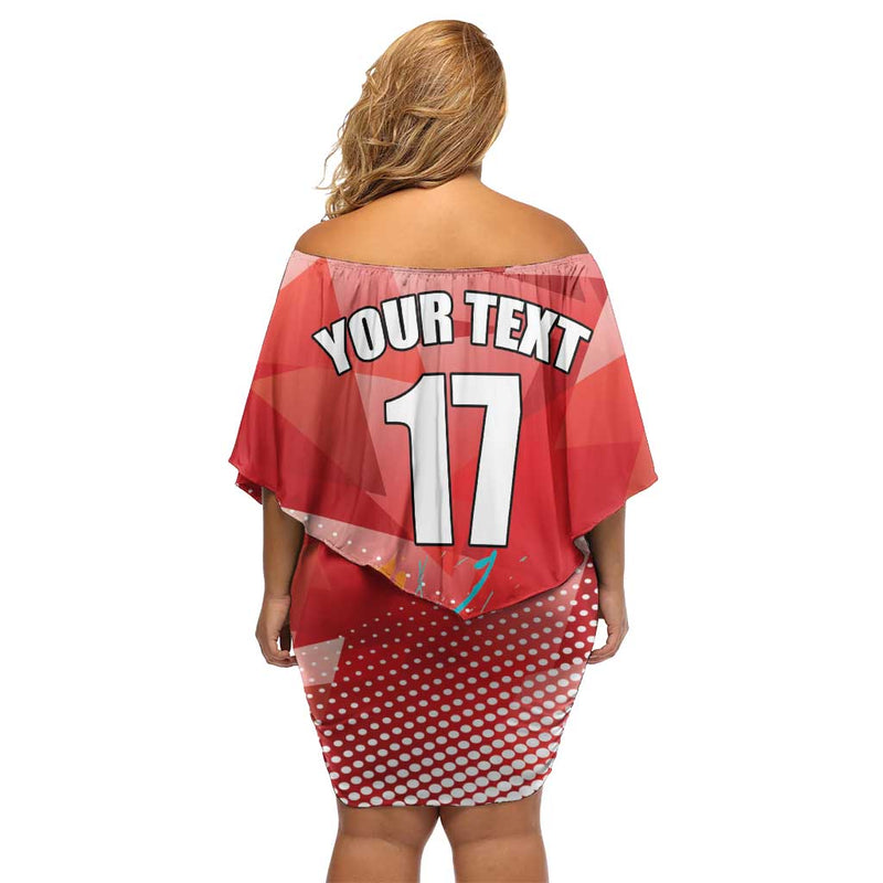 Custom Danmark Basketball Go Champions Sporty Style Off Shoulder Short Dress