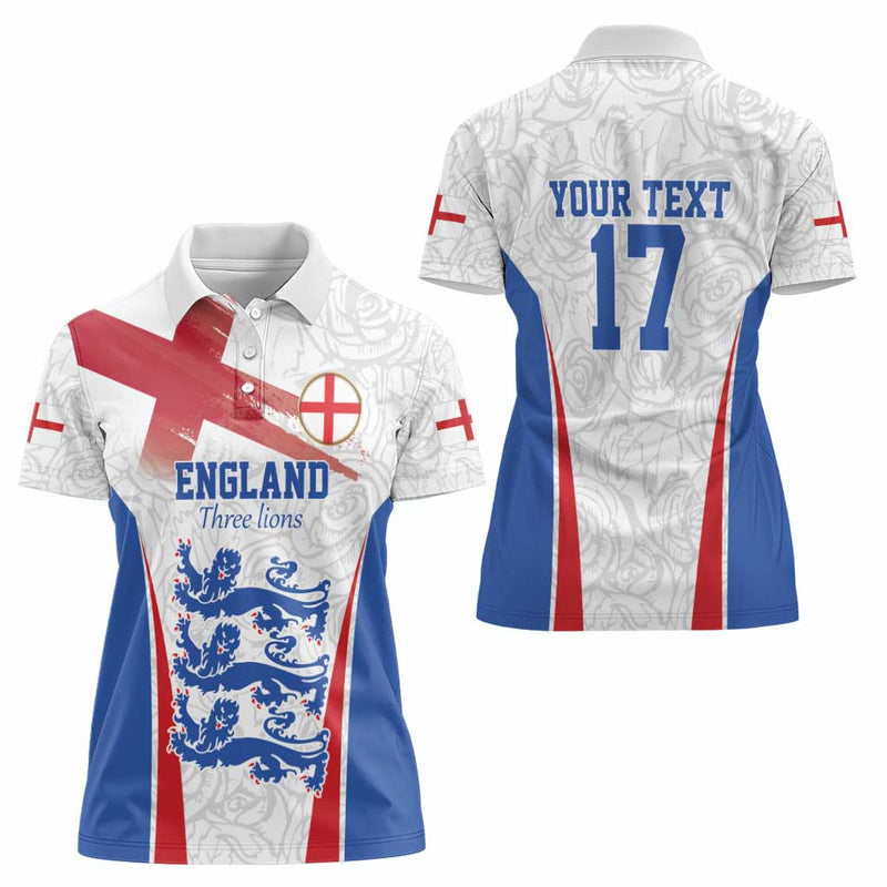 Custom England Football We are Champions Sporty Style The Three Lions Women Polo Shirt