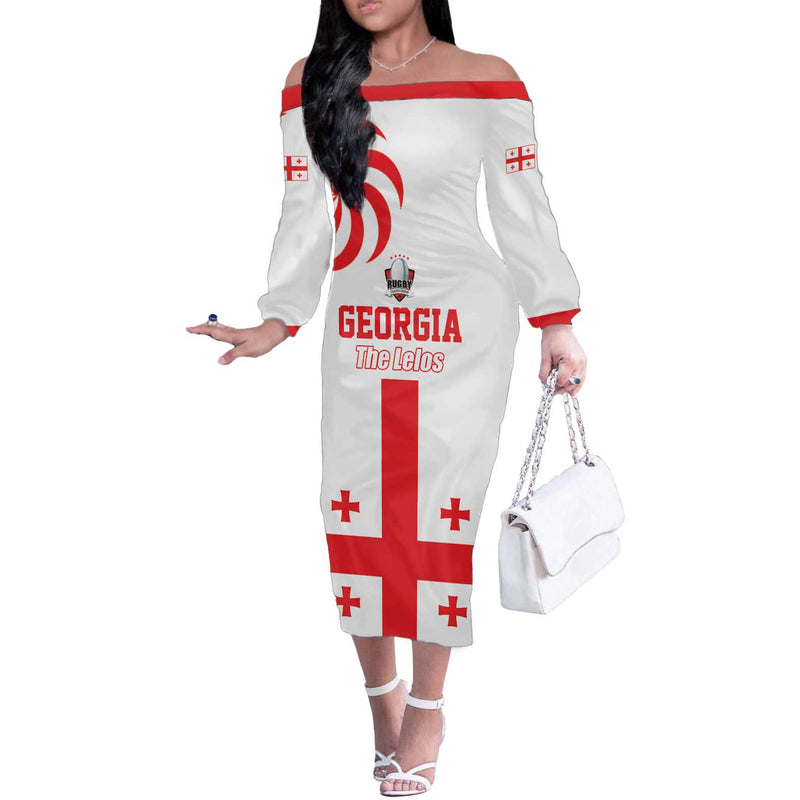 Custom Georgia Rugby We Are Champions Sporty Style With The Lelos Off The Shoulder Long Sleeve Dress