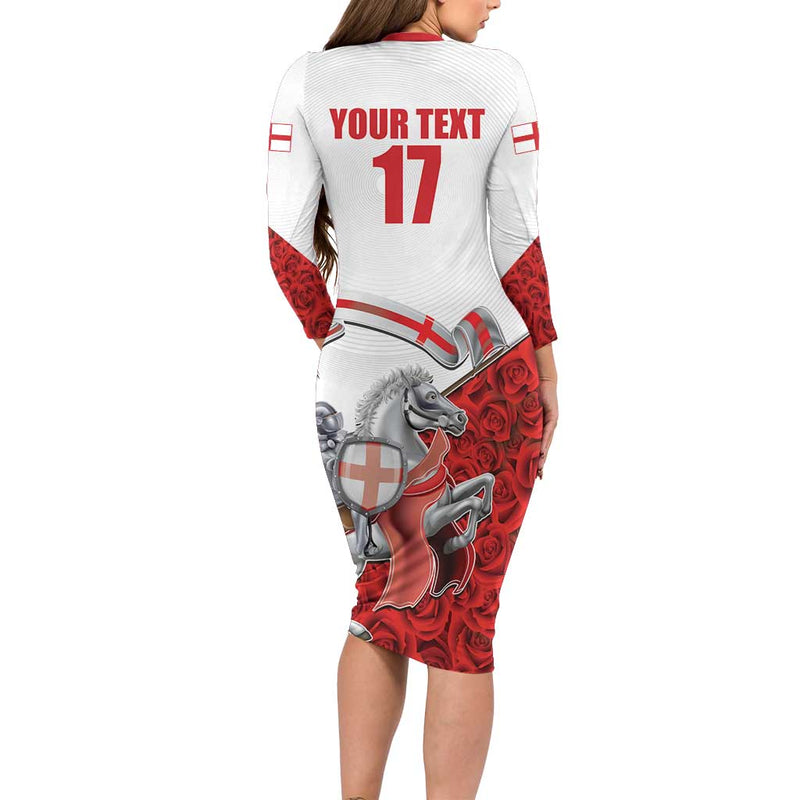 Custom England Field Hockey Champions Old Georgians Hockey Club Sporty Style Long Sleeve Bodycon Dress