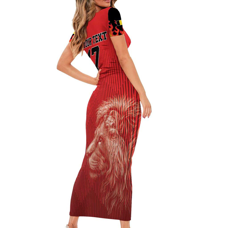 Custom Belgium Football We Are Champions Red Style Come On De Rode Duivels Short Sleeve Bodycon Dress