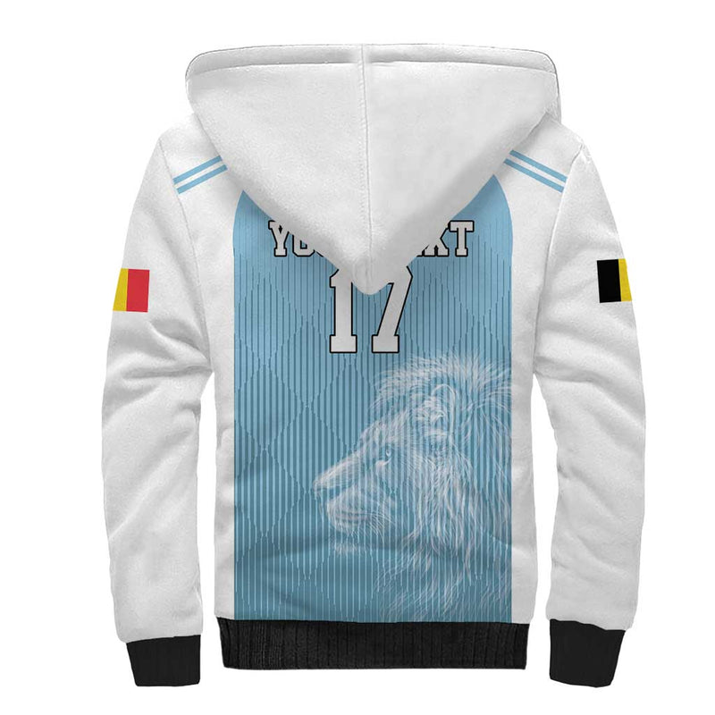 Custom Belgium Football We are Champions Blue Style Come on De Rode Duivels Sherpa Hoodie