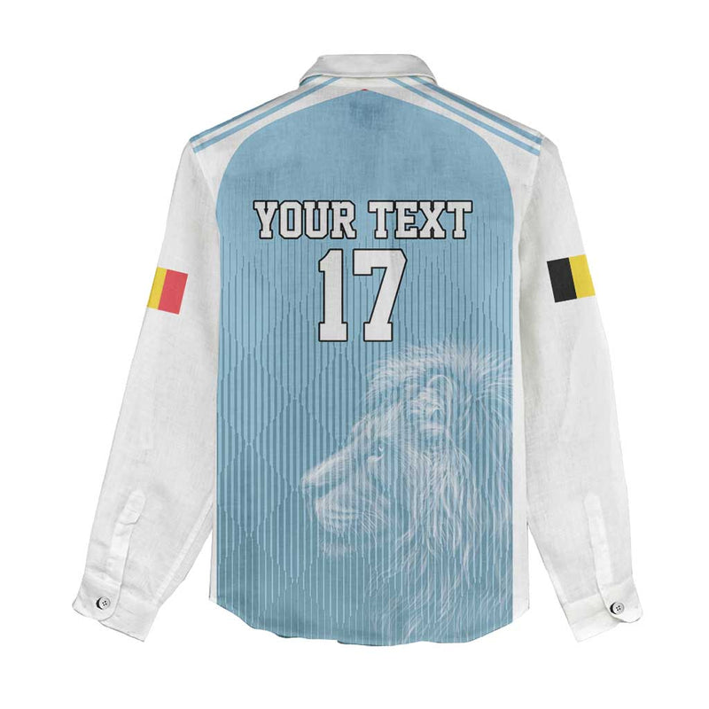 Custom Belgium Football We are Champions Blue Style Come on De Rode Duivels Women Casual Shirt