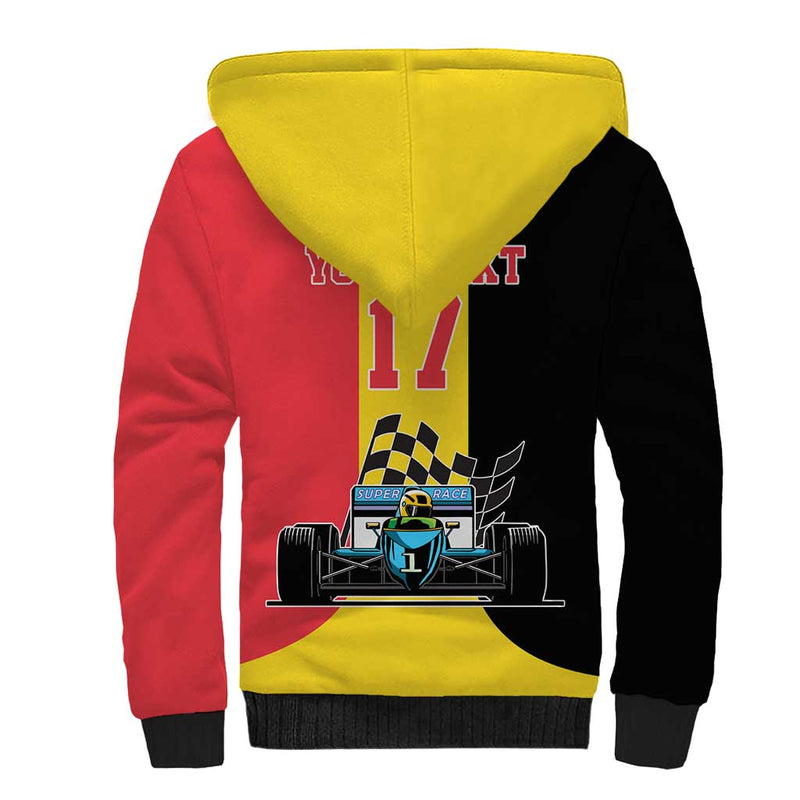 Custom Belgium Formula One Motorsport with Flag F1 World Championship Sherpa Hoodie