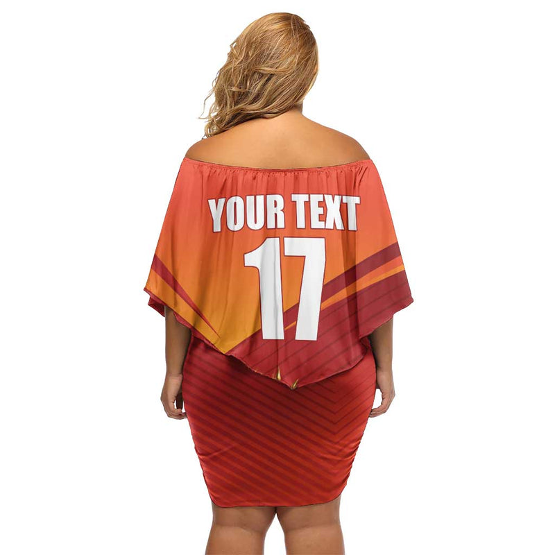 Custom Belgium Tennis Champions Winners Never Quit With A Crowned Lion Off Shoulder Short Dress