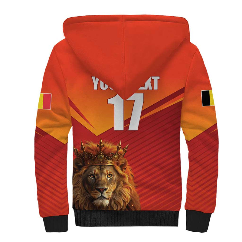 Custom Belgium Tennis Champions Winners Never Quit with A Crowned Lion Sherpa Hoodie