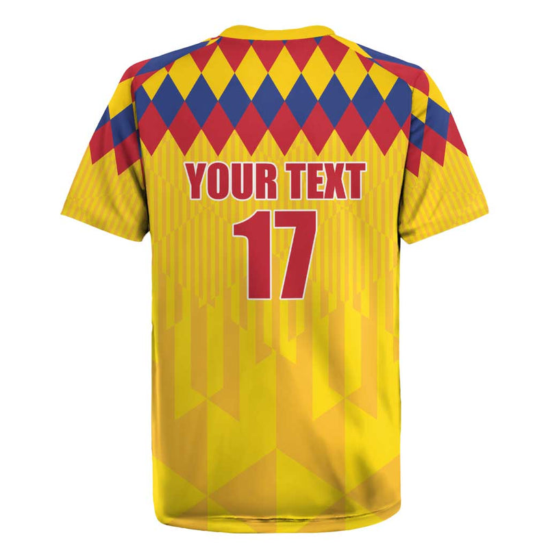 Custom Colombia Football Retro Yellow Style Rugby Jersey