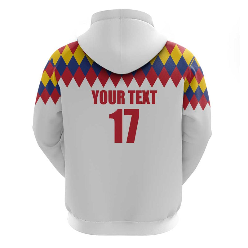 Custom Colombia Football Retro White Style Hoodie
