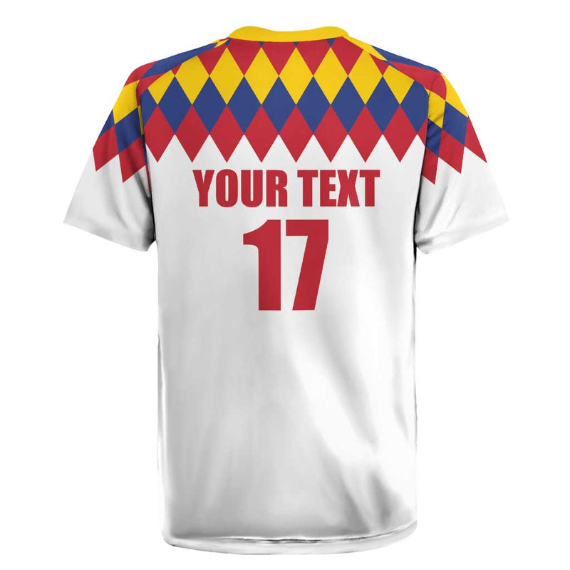 Custom Colombia Football Retro White Style Rugby Jersey