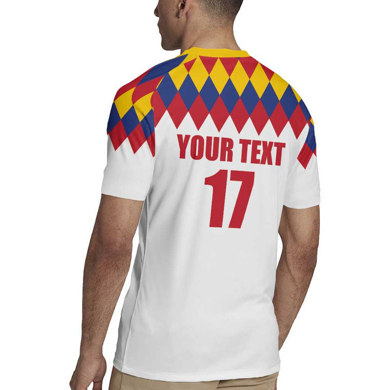 Custom Colombia Football Retro White Style Rugby Jersey