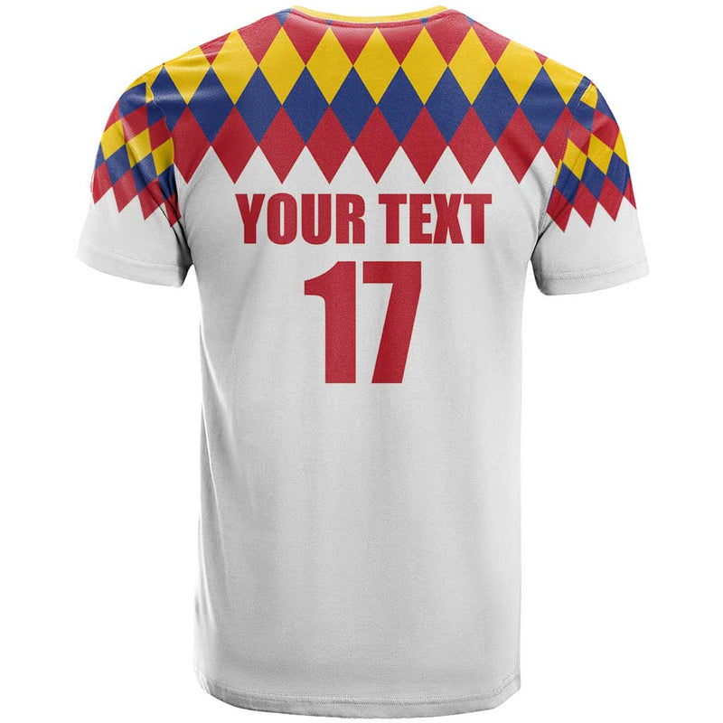 Custom Colombia Football Retro White Style T Shirt