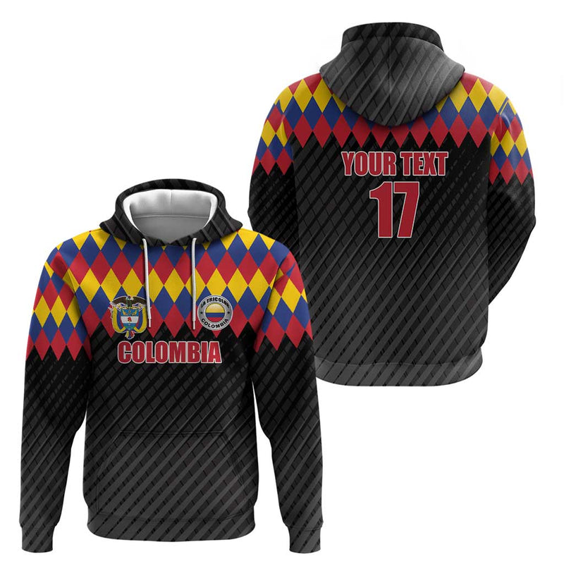 Custom Colombia Football Retro Black Style Hoodie