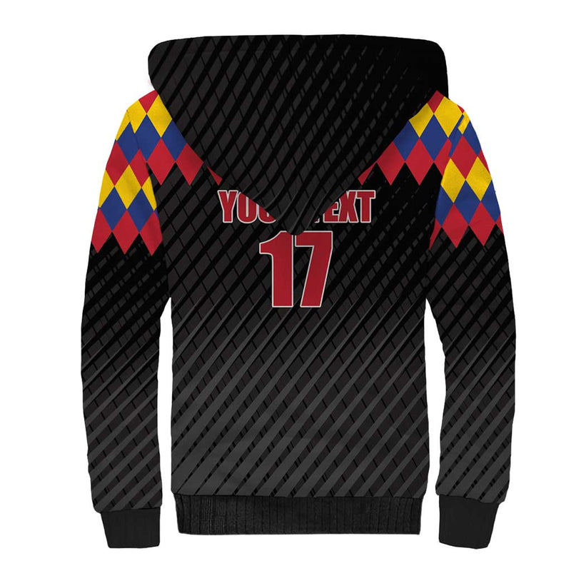 Custom Colombia Football Retro Black Style Sherpa Hoodie
