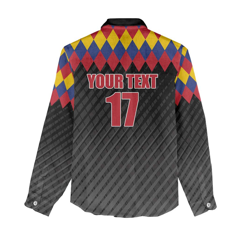 Custom Colombia Football Retro Black Style Women Casual Shirt