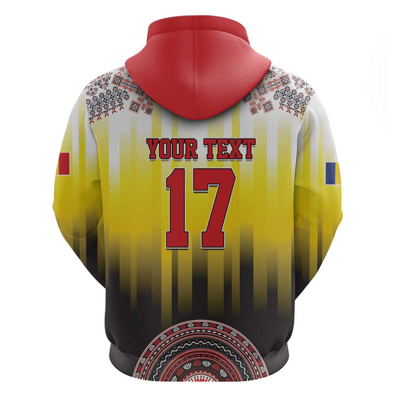 Custom Romania Football Go Champions Romanian Traditional Patern Hoodie