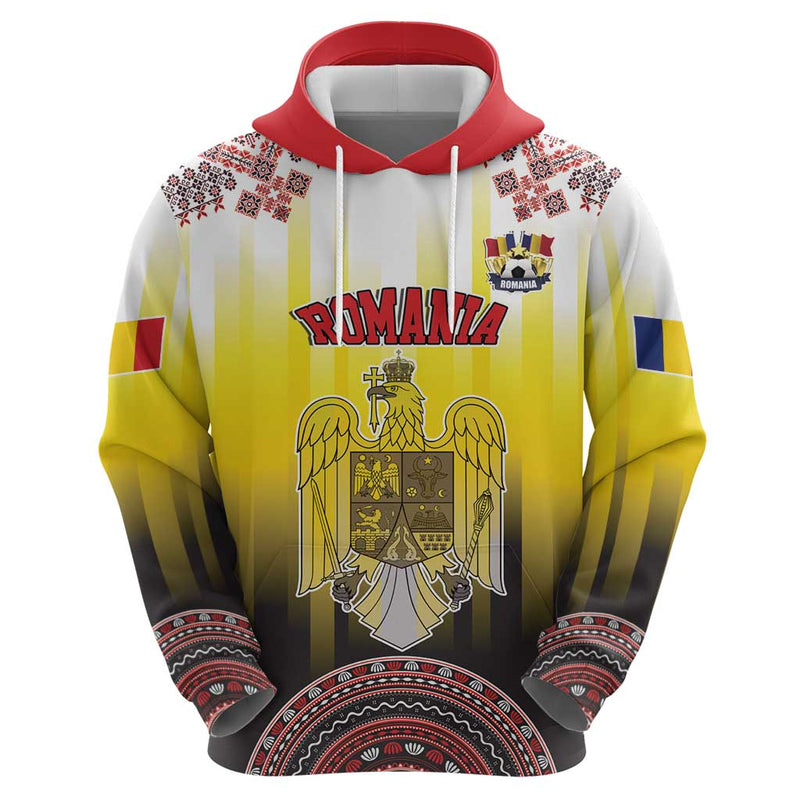 Custom Romania Football Go Champions Romanian Traditional Patern Hoodie