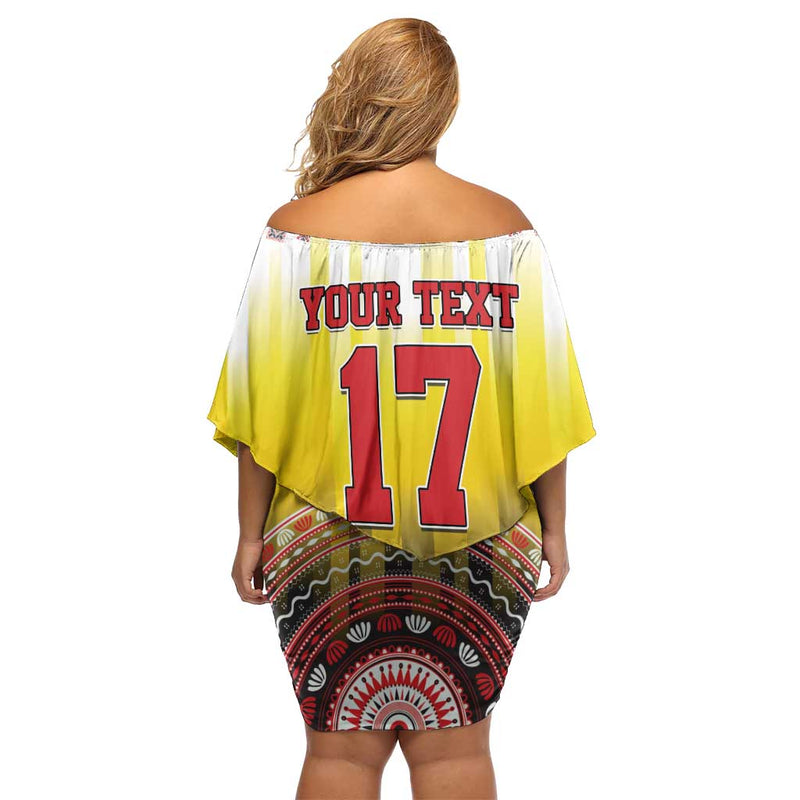 Custom Romania Football Go Champions Romanian Traditional Patern Off Shoulder Short Dress
