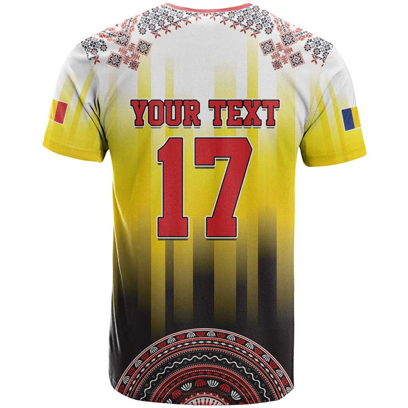 Custom Romania Football Go Champions Romanian Traditional Patern T Shirt