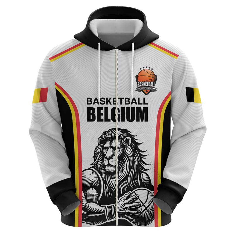 Custom Belgium Basketball Lion Mascot Sporty Style Hoodie