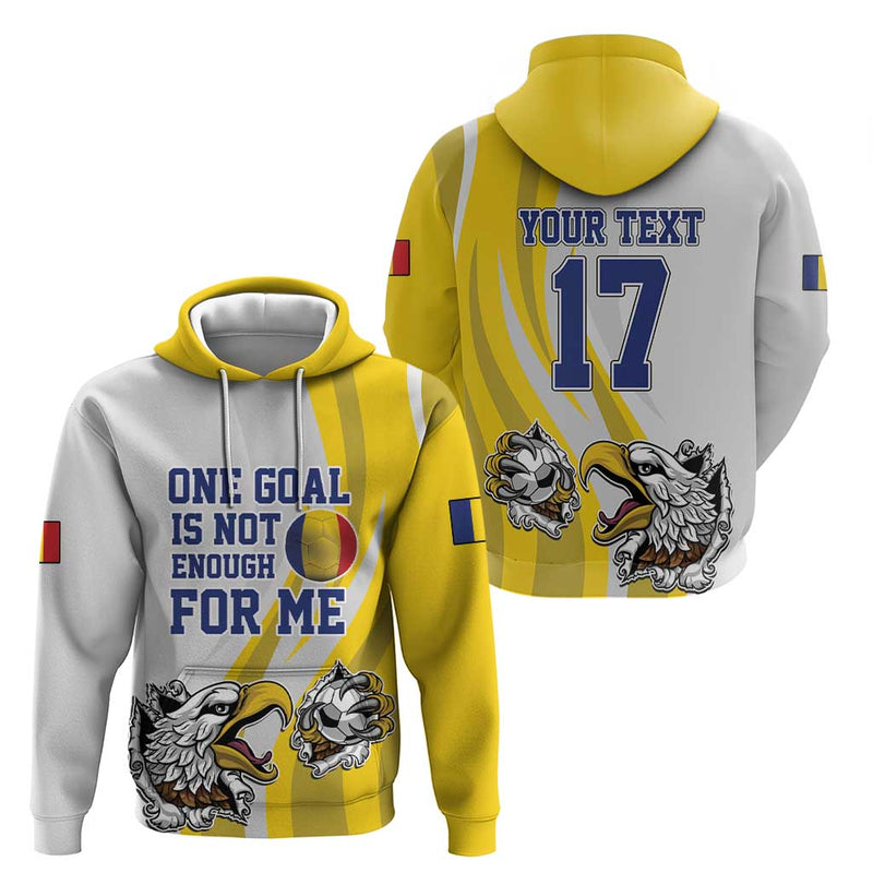 Custom Romania Football With Eagle Mascot Sporty Style Hoodie