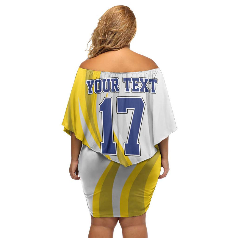 Custom Romania Football With Eagle Mascot Sporty Style Off Shoulder Short Dress