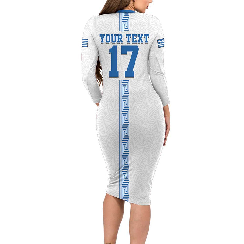 Custom Greece Football Champions Nike Goddess Of Victory Long Sleeve Bodycon Dress