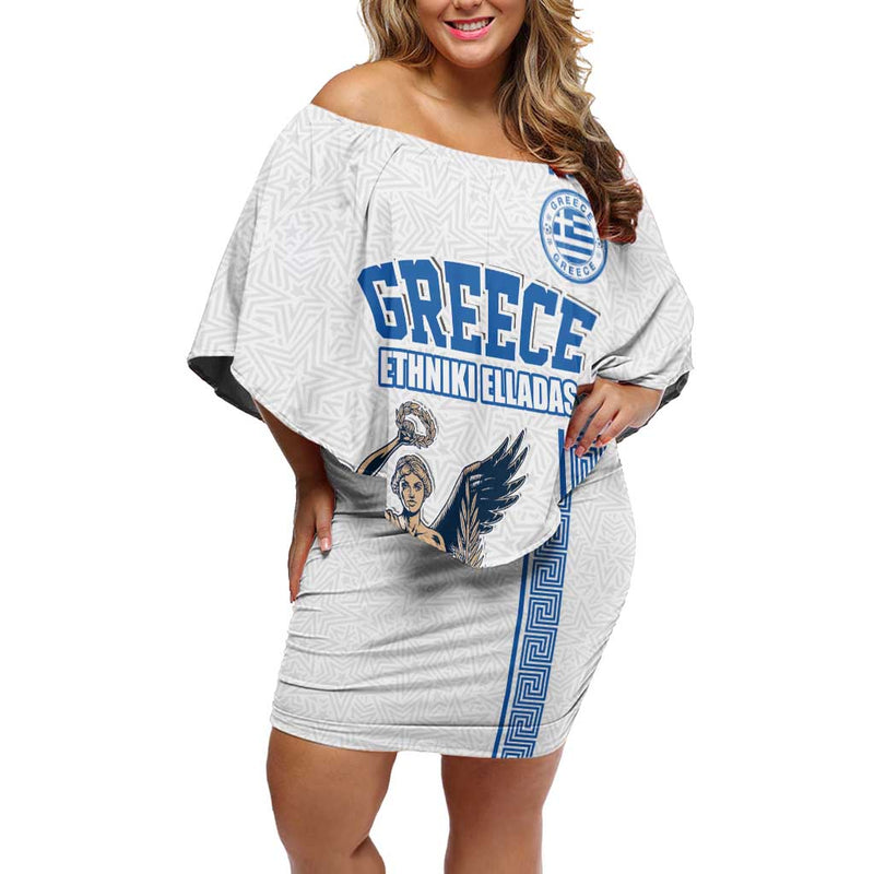 Custom Greece Football Champions Nike Goddess Of Victory Off Shoulder Short Dress