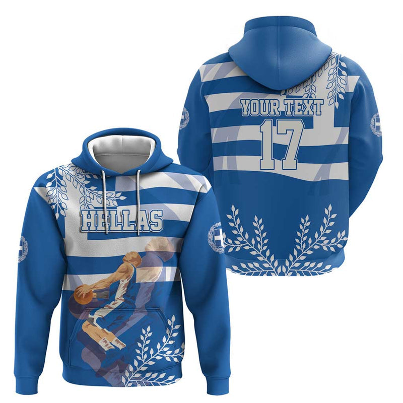 Custom Greece Basketball Sporty Style with Laurel Hoodie