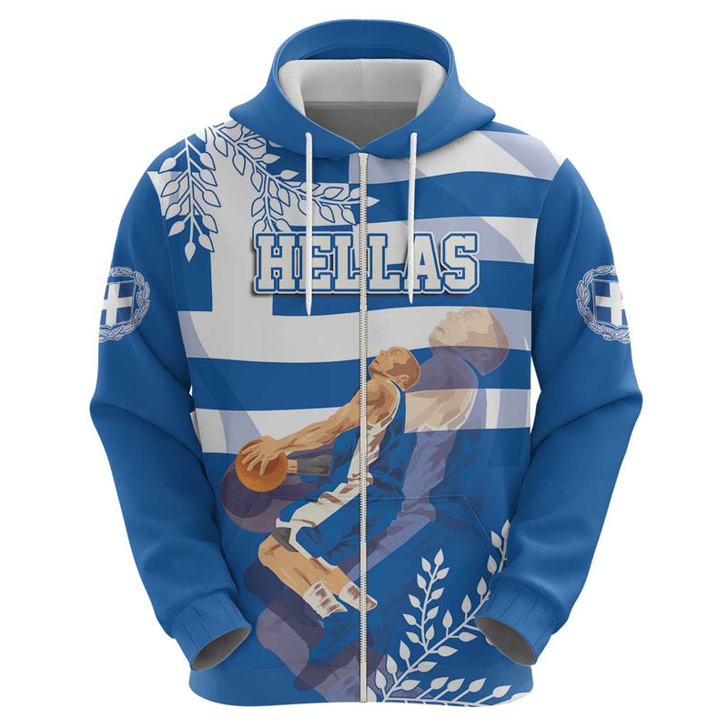 Custom Greece Basketball Sporty Style with Laurel Hoodie