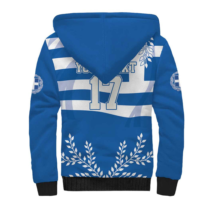 Custom Greece Basketball Sporty Style with Laurel Sherpa Hoodie