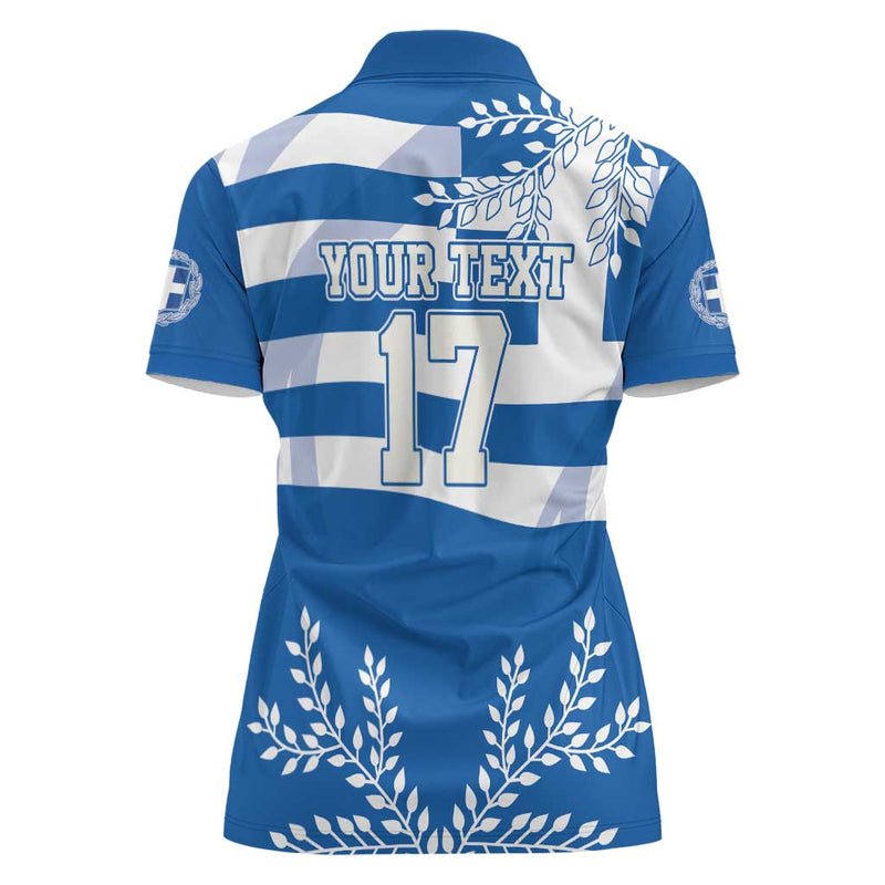 Custom Greece Basketball Sporty Style with Laurel Women Polo Shirt