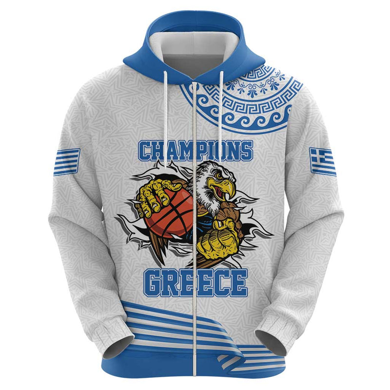 Custom Greece Basketball Champions Sporty Style with Eagle Mascot Hoodie