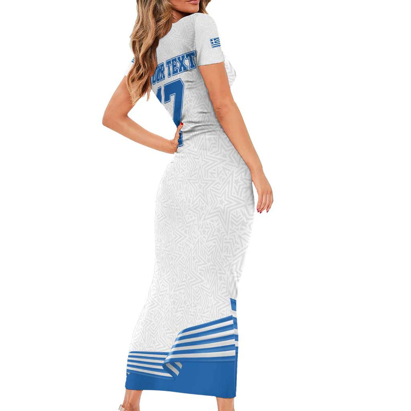 Custom Greece Basketball Champions Sporty Style With Eagle Mascot Short Sleeve Bodycon Dress