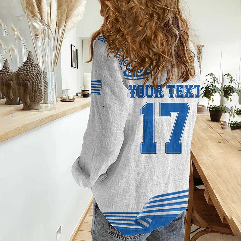 Custom Greece Basketball Champions Sporty Style with Eagle Mascot Women Casual Shirt