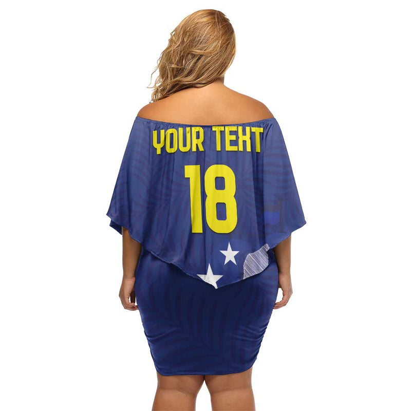 Custom Curacao Football La Pantera Negra Off Shoulder Short Dress