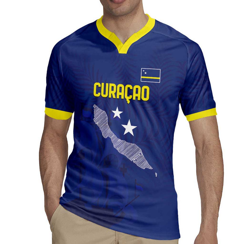 Custom Curacao Football La Pantera Negra Rugby Jersey