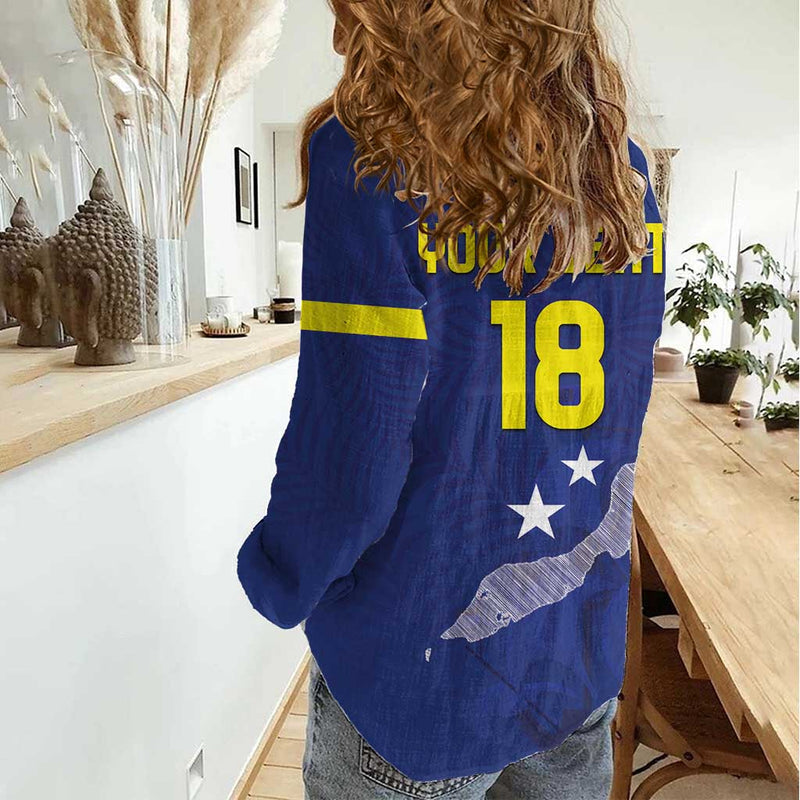Custom Curacao Football La Pantera Negra Women Casual Shirt