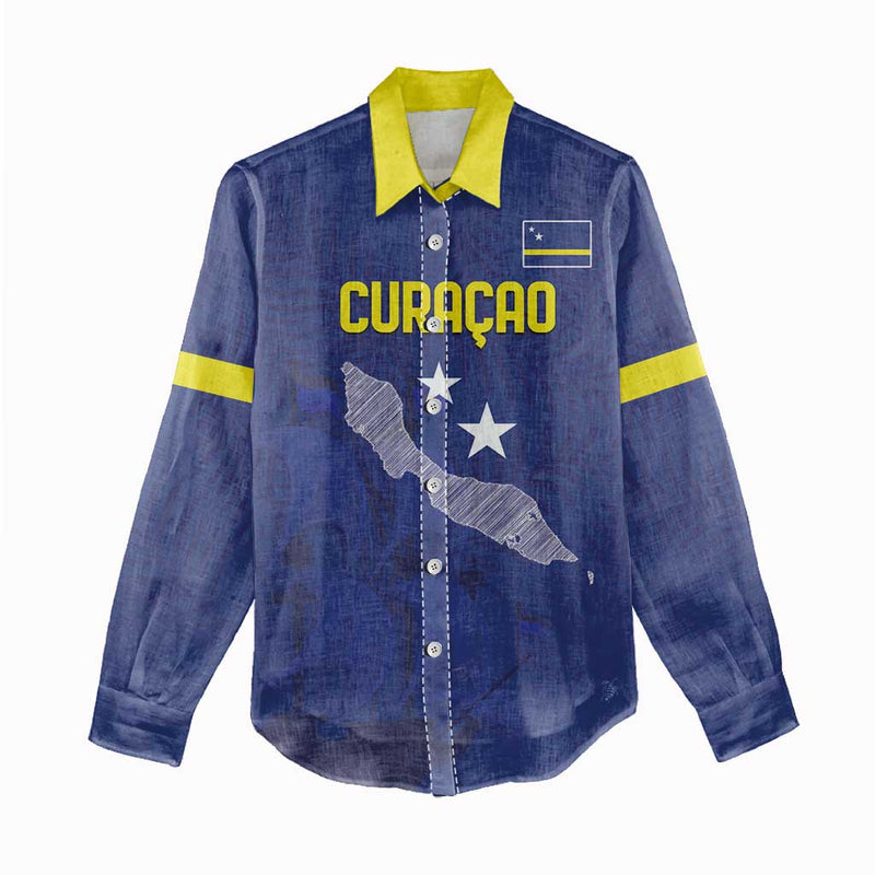 Custom Curacao Football La Pantera Negra Women Casual Shirt