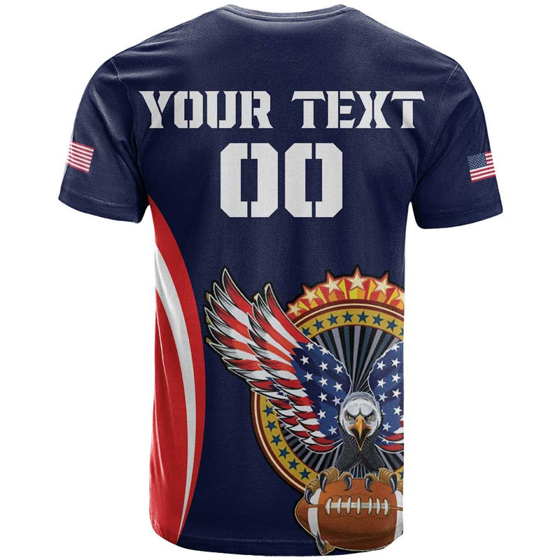Custom USA Rugby American Eagle With USA Flags T Shirt