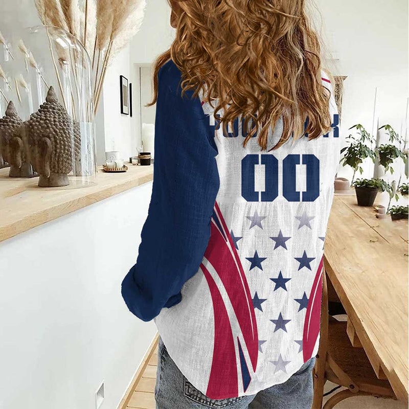 Custom USA Rugby Simple Style Women Casual Shirt