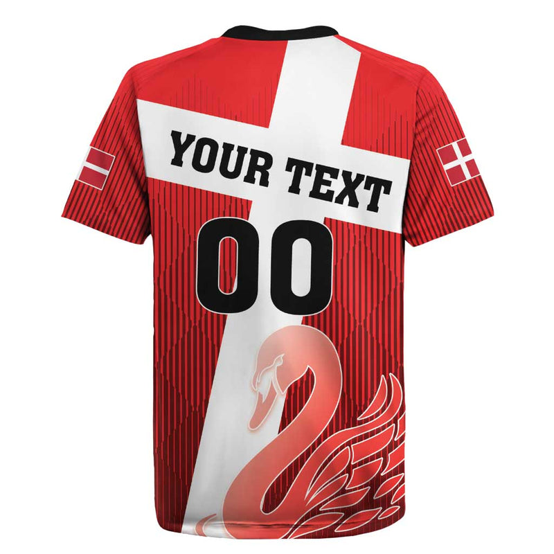 Custom Denmark Football Mute Swan Rugby Jersey