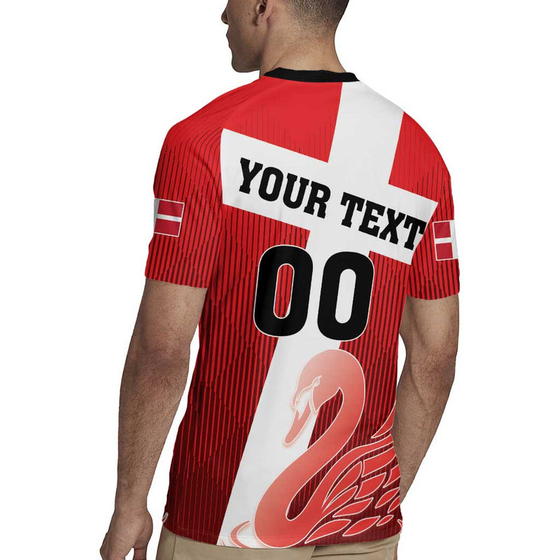 Custom Denmark Football Mute Swan Rugby Jersey