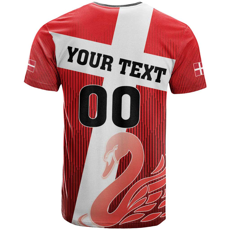 Custom Denmark Football Mute Swan T Shirt