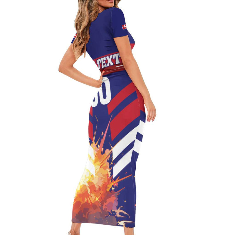 Custom Denmark Football Come On Danish Dynamite Short Sleeve Bodycon Dress