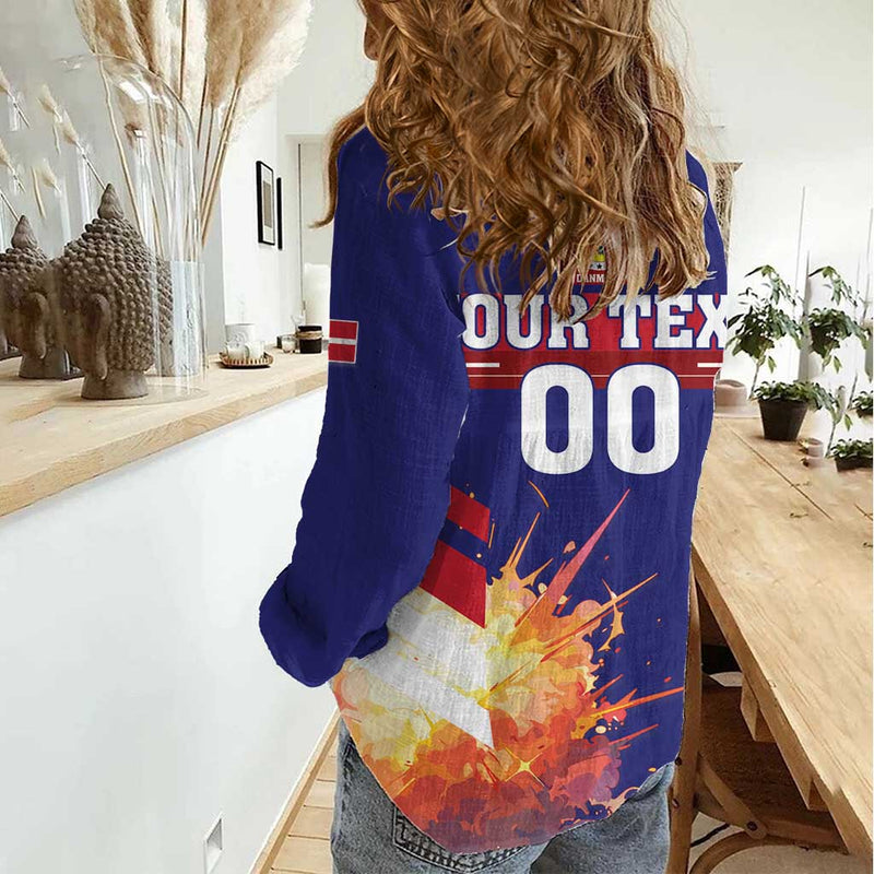 Custom Denmark Football Come On Danish Dynamite Women Casual Shirt