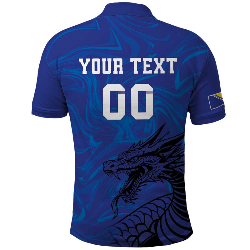 Custom Bosnia and Herzegovina Football The Dragons Go Champions Polo Shirt