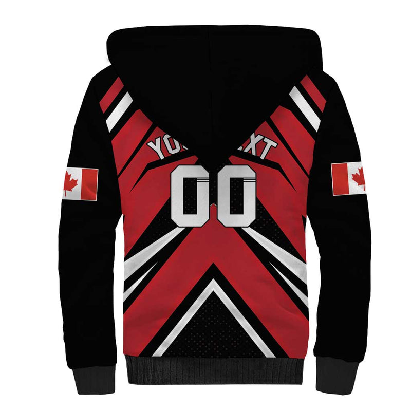 Custom Canada Hockey Black Bear Playing Ice Hockey Sherpa Hoodie