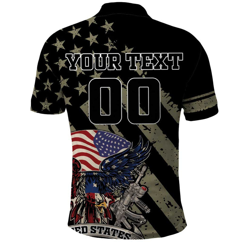 Custom Remembrance Day American Eagle With USA Flags Polo Shirt